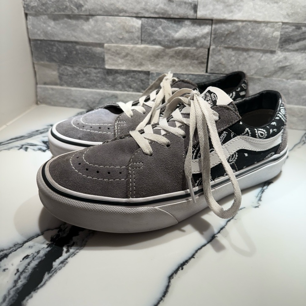 Gray and Black Sneakers